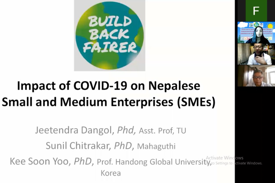 Virtual event to launch documentary titled “Realized Empowerment through Fair Trade” followed by paper presentation and discussion on “Impact of Covid-19 on Nepalese SMEs”